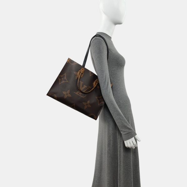 ONTHEGO MM Monogram Coated Canvas Brown