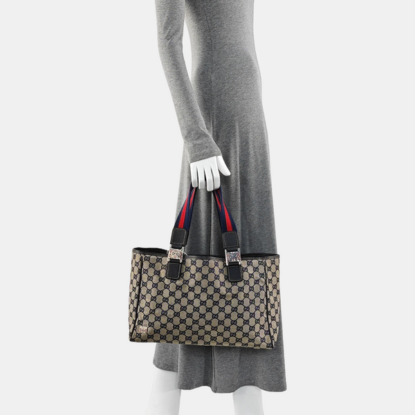 Monogram Canvas Tote Bag Brown
