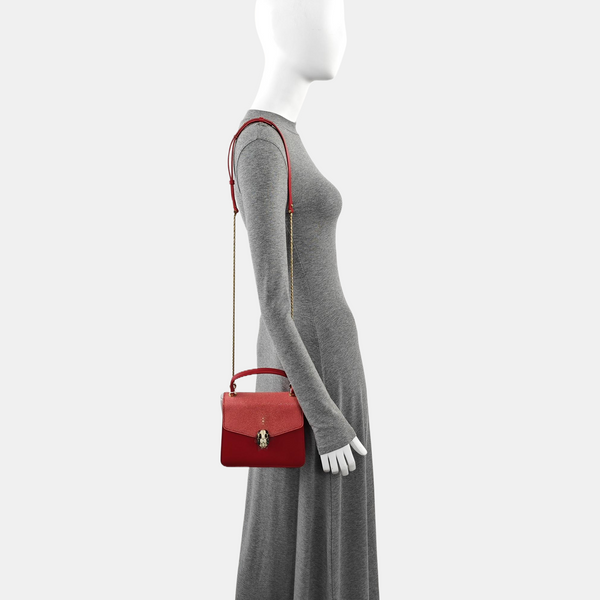 SERPENTI FOREVER Small Stingray Leather Red