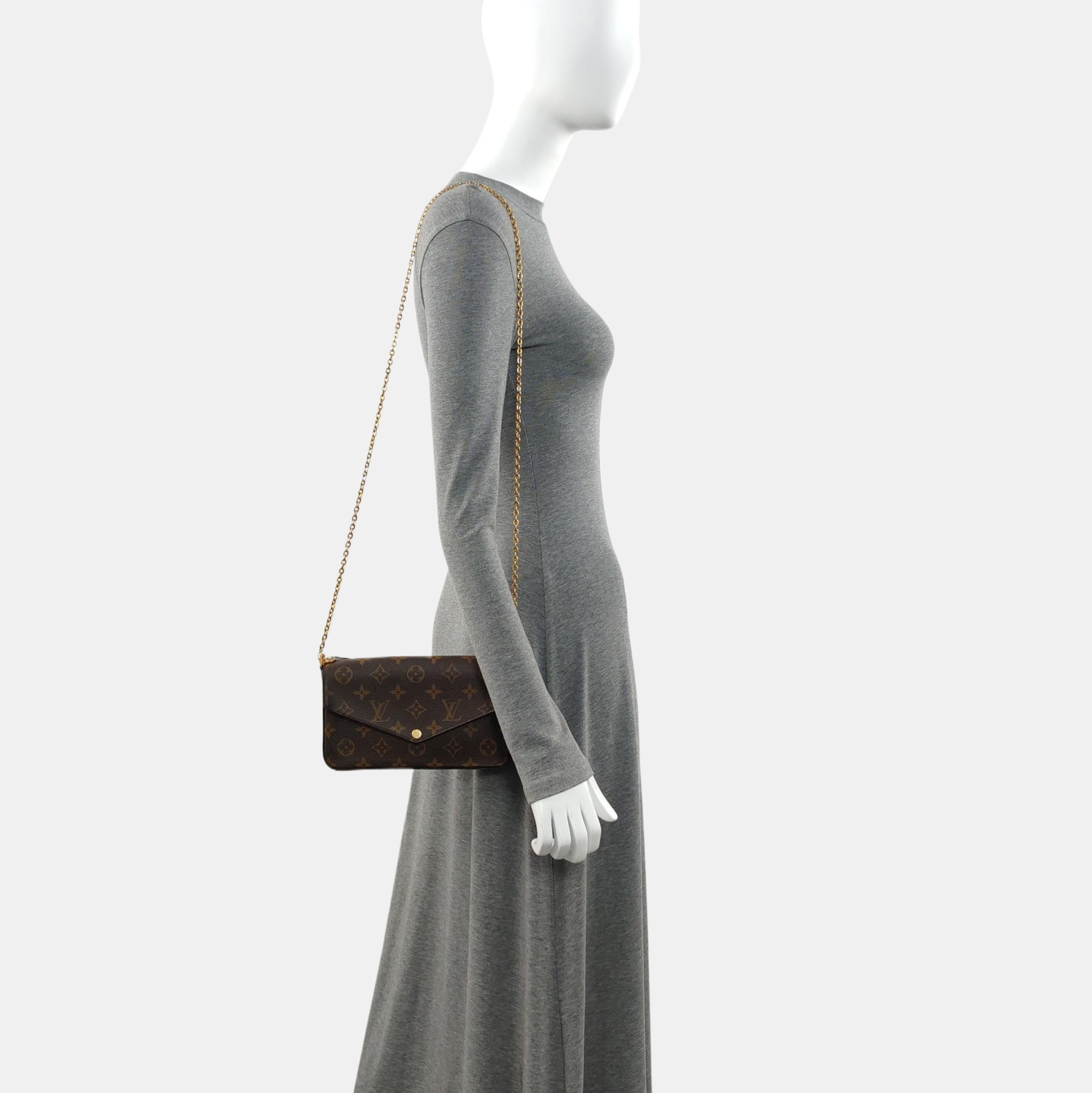 Authenticated pre-owned  FÉLICIE Monogram Coated Canvas Brown - Shoulder Bag at Looply