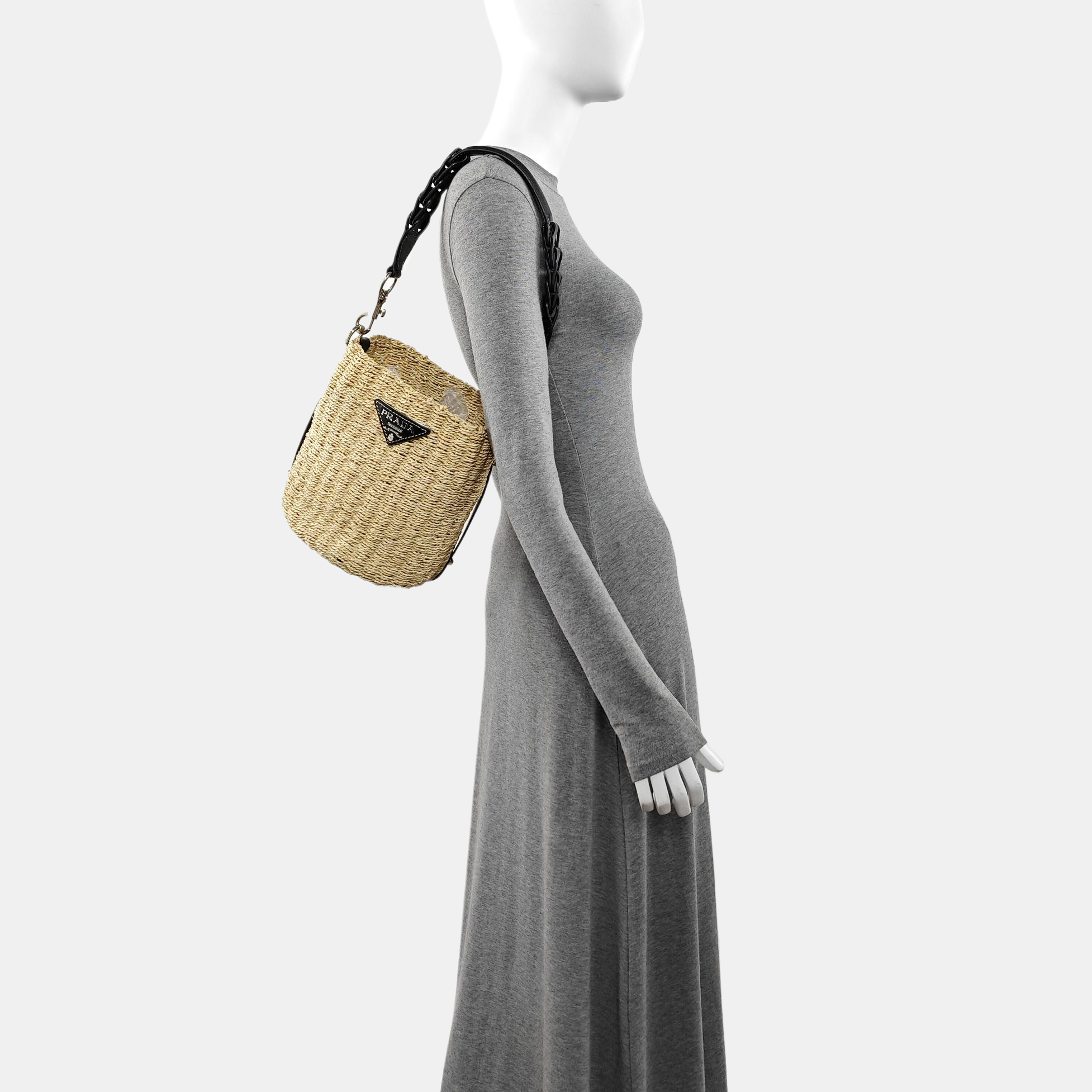 Straw Shoulder Bag Beige