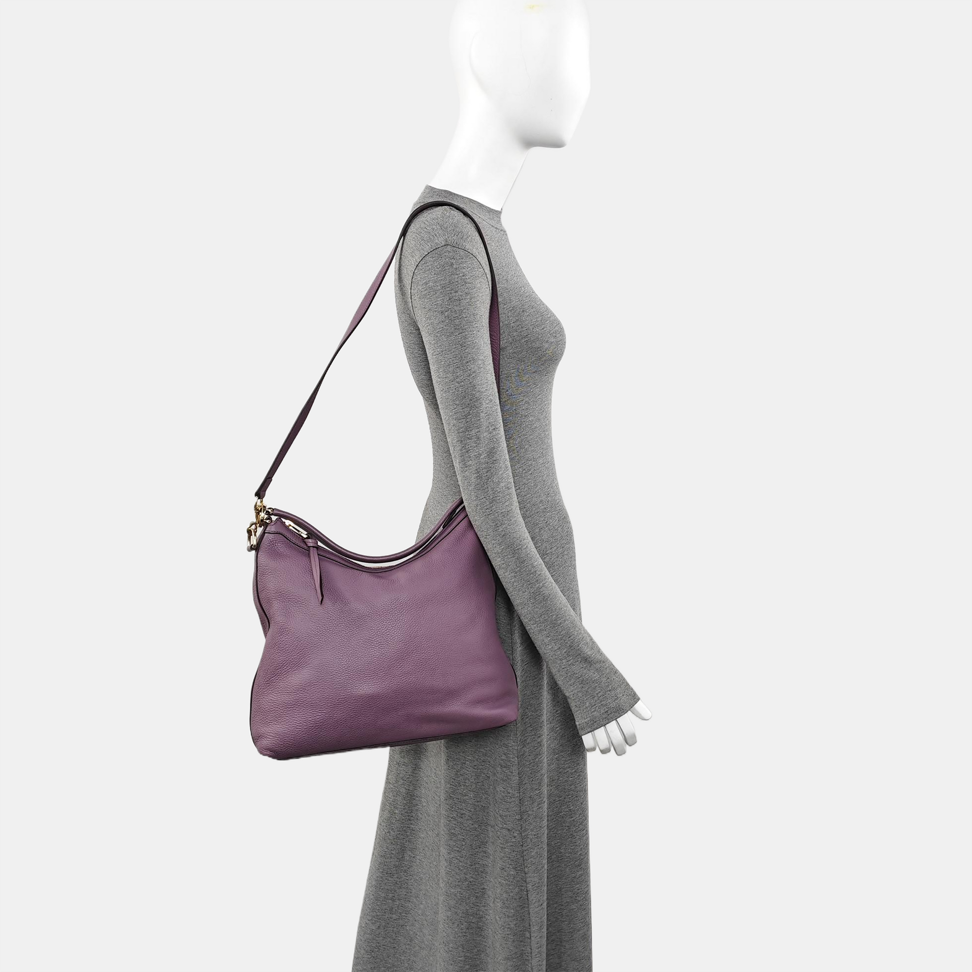Calfskin Shoulder Bag Purple