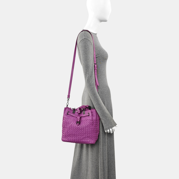 Calfskin Bucket Bag Purple