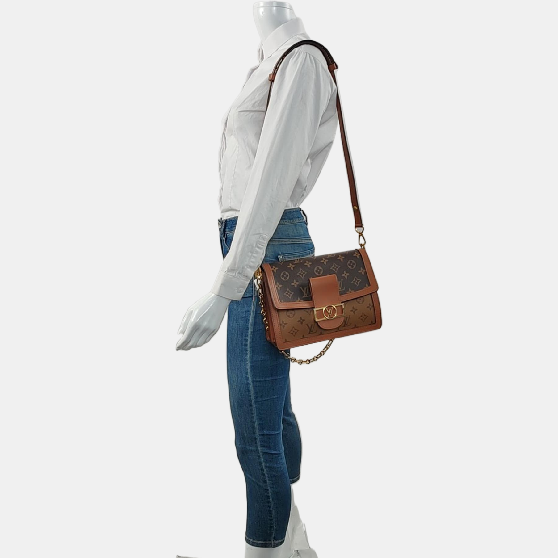 DAUPHINE MM Monogram Coated Canvas Brown