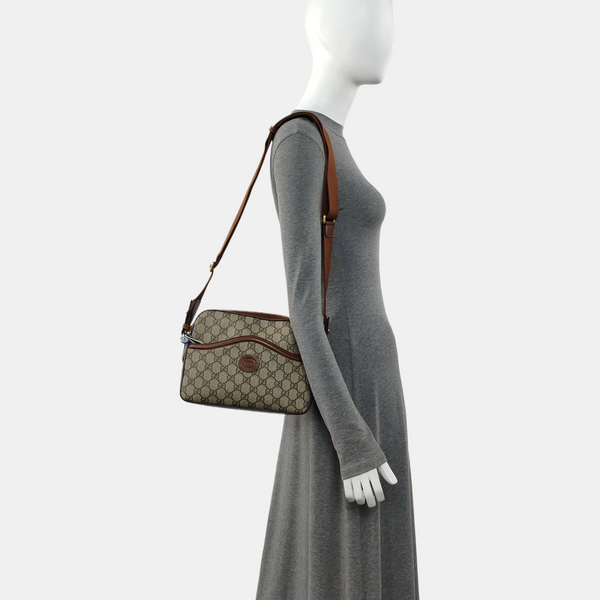 Monogram Coated Canvas Shoulder Bag Black