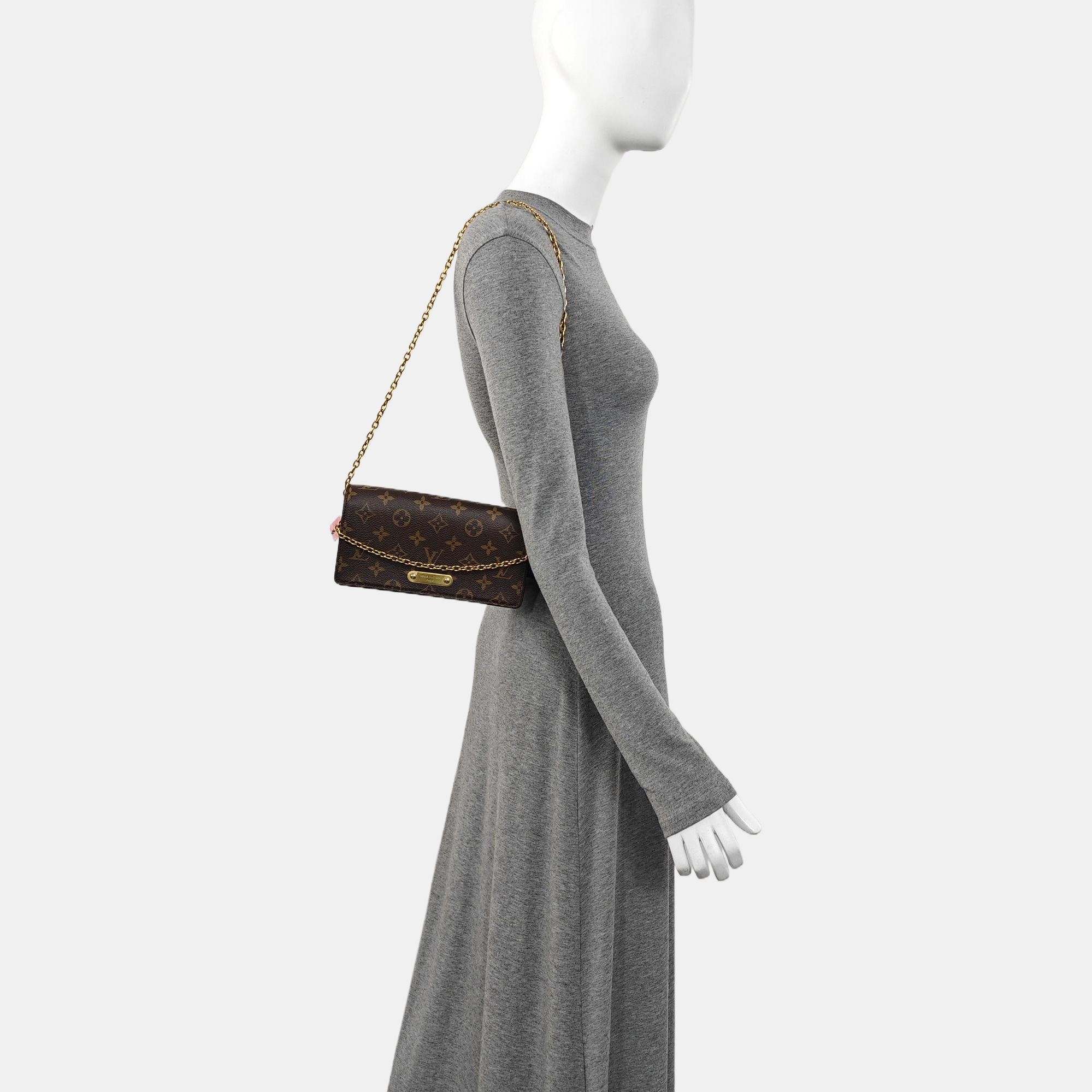 Lily Monogram Coated Canvas Brown