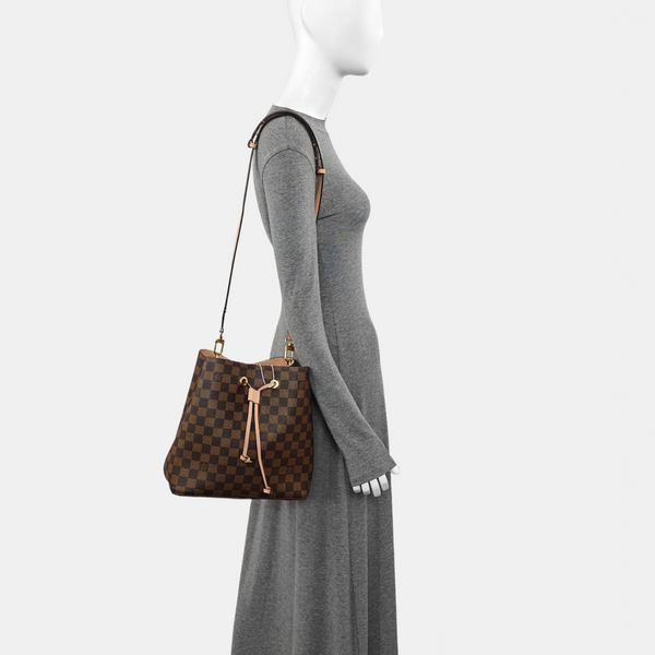 NÉONOÉ MM Damier Ebene Coated Canvas Brown