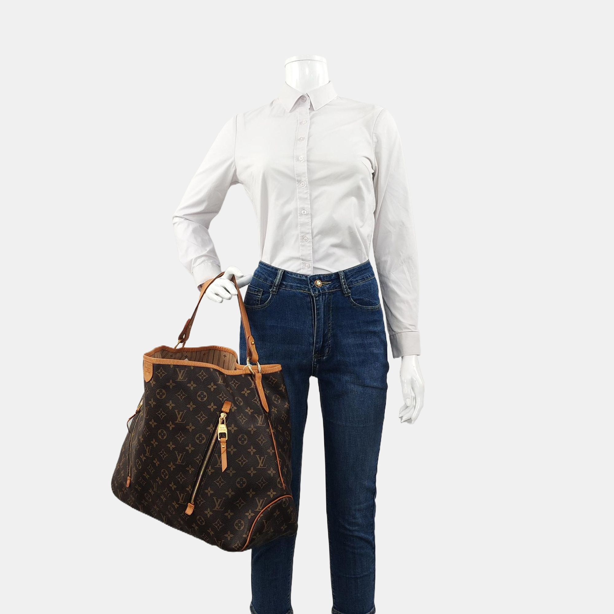 Monogram Coated Canvas Tote Bag Brown