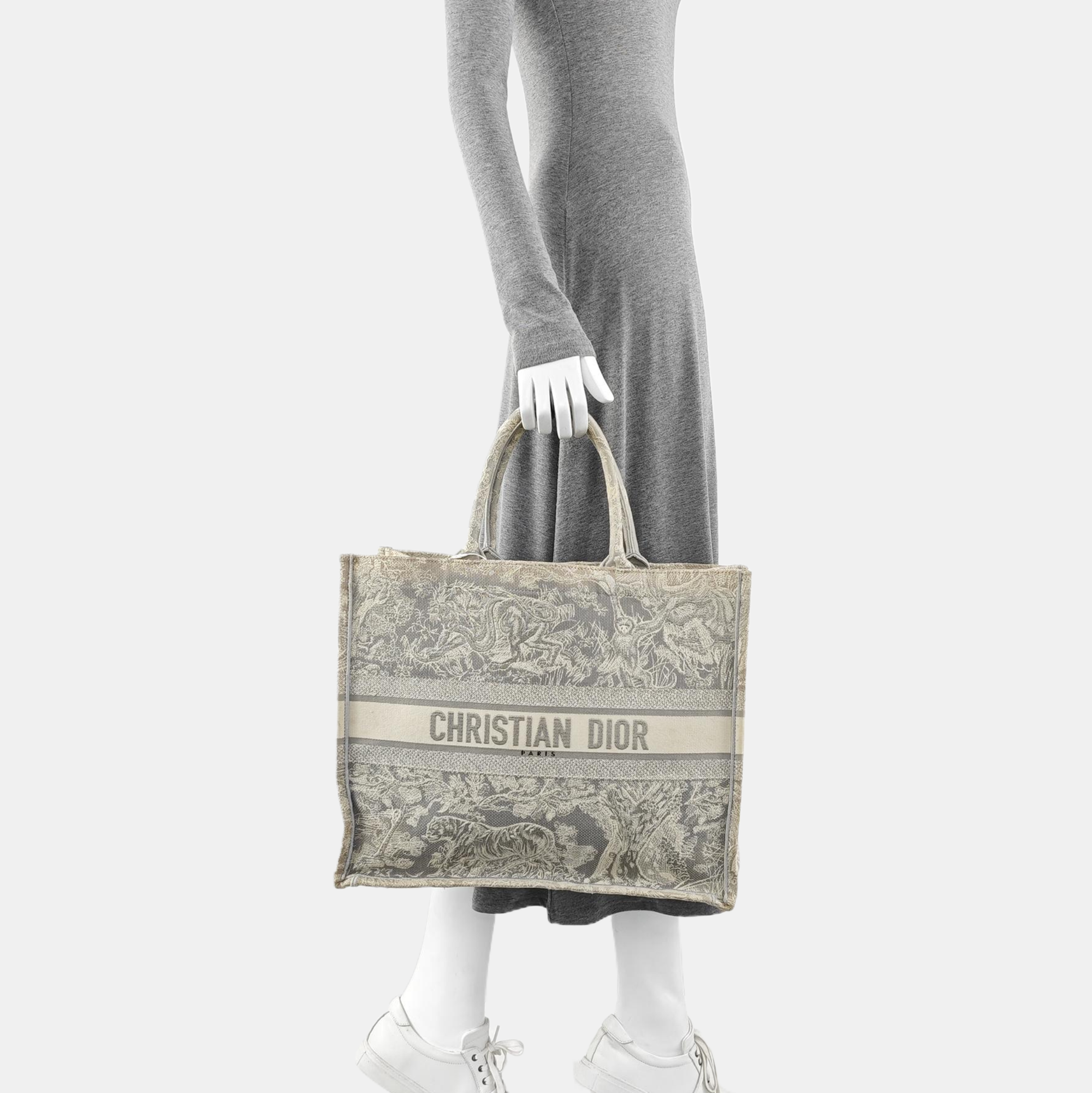 Book Tote Large Fabric Gray