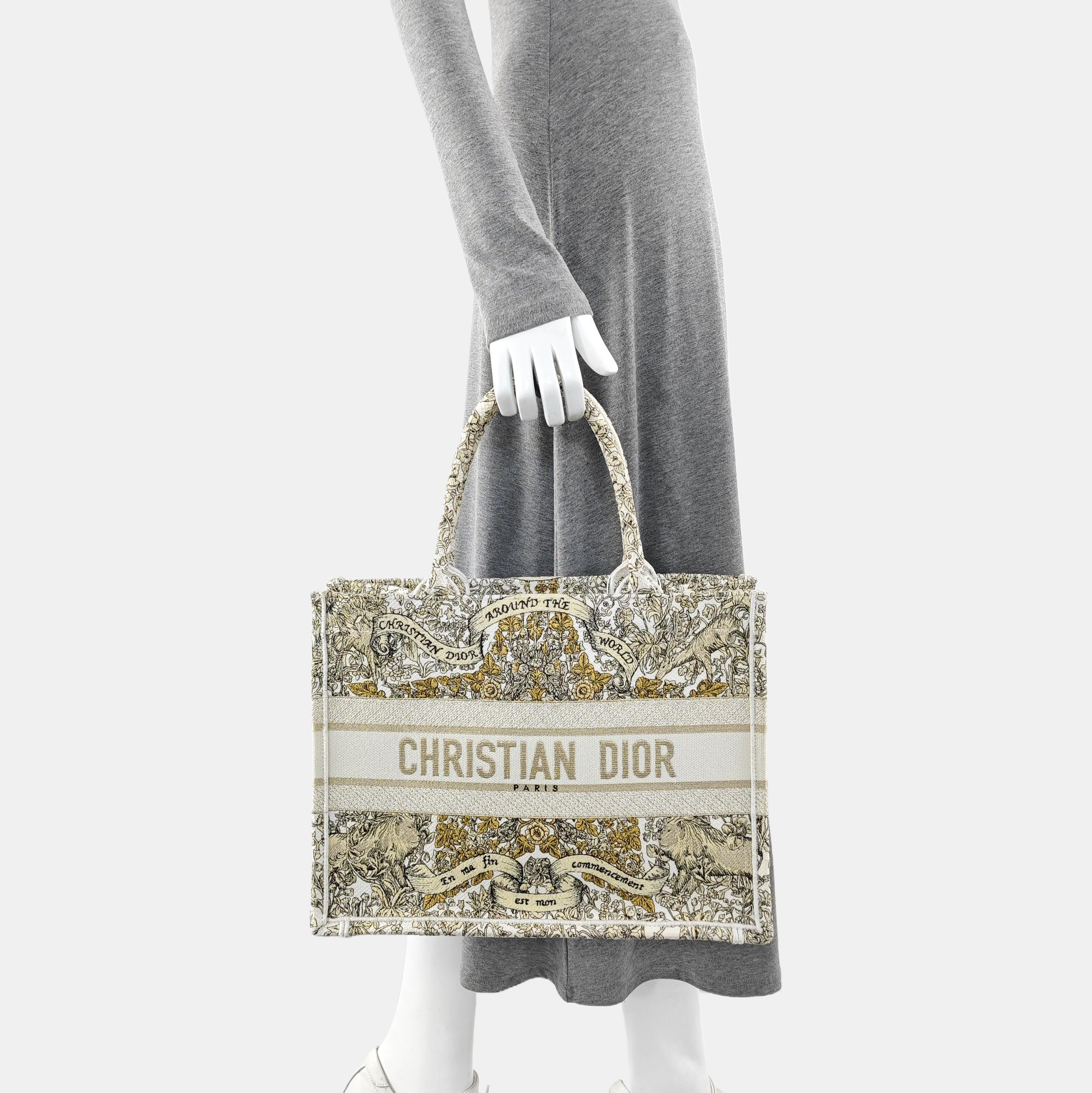 Book Tote Medium Fabric Beige