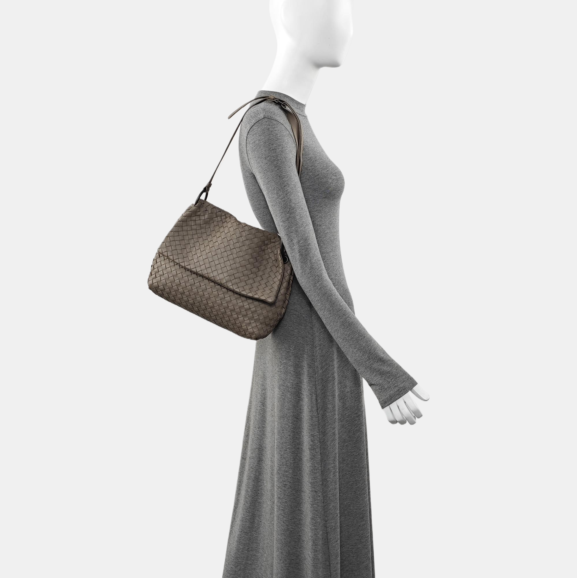 Calfskin Shoulder Bag Gray