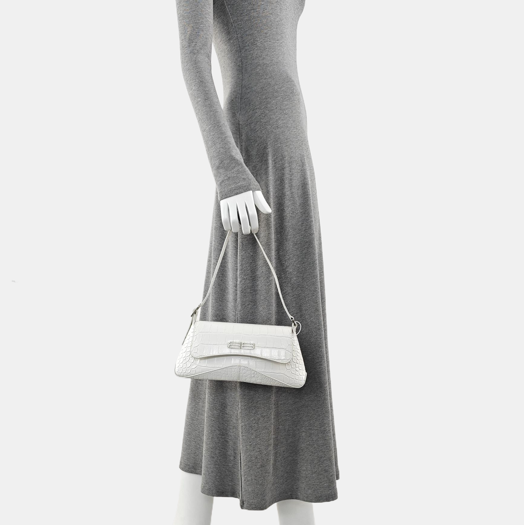 Calfskin Shoulder Bag White