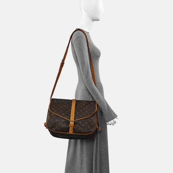 SAUMUR 35 Monogram Coated Canvas Brown