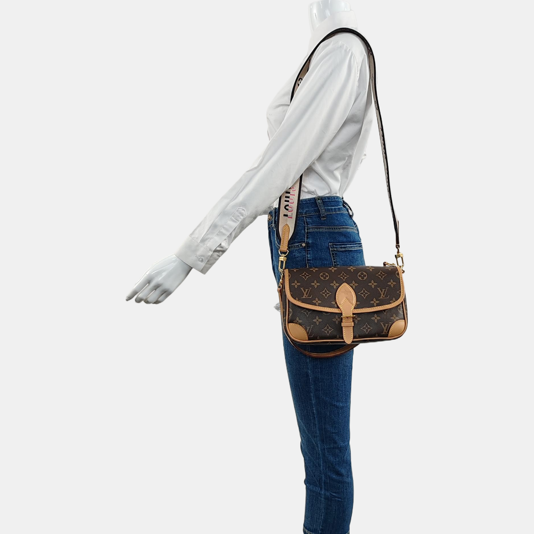 DIANE Monogram Coated Canvas Brown