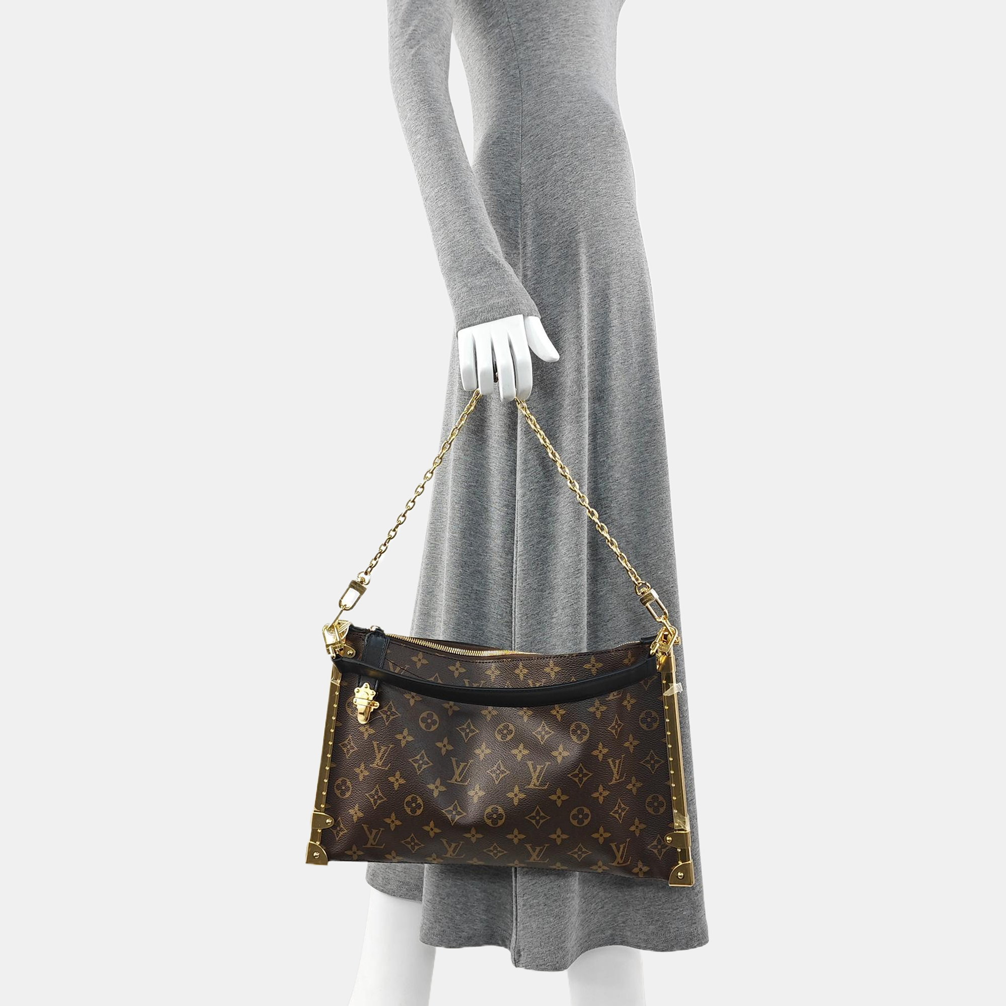 Lucky Trunk Monogram Coated Canvas Brown