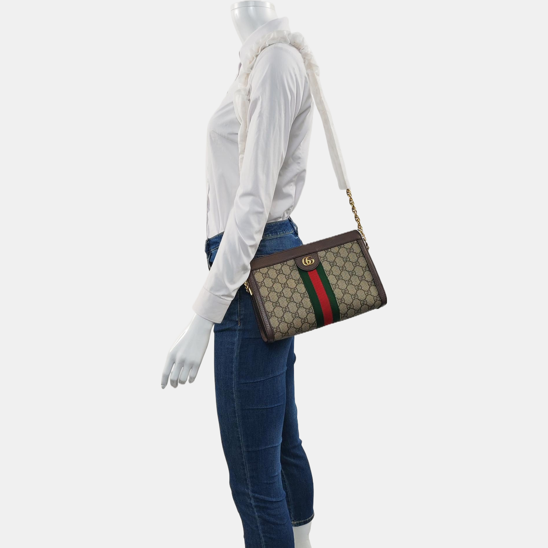 Ophidia Small Monogram Coated Canvas Beige