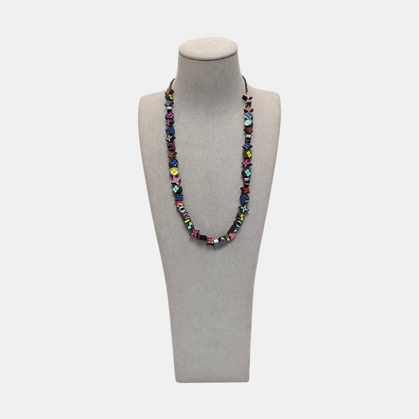 LV COLORS BEADS Metal Black Necklace