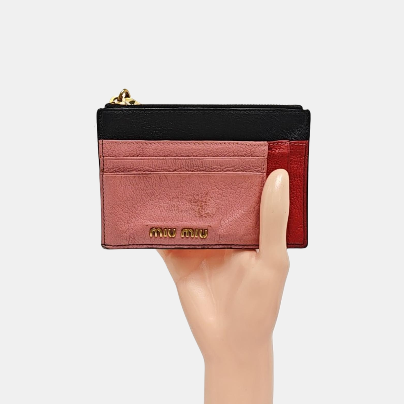 Leather Card Holder Pink