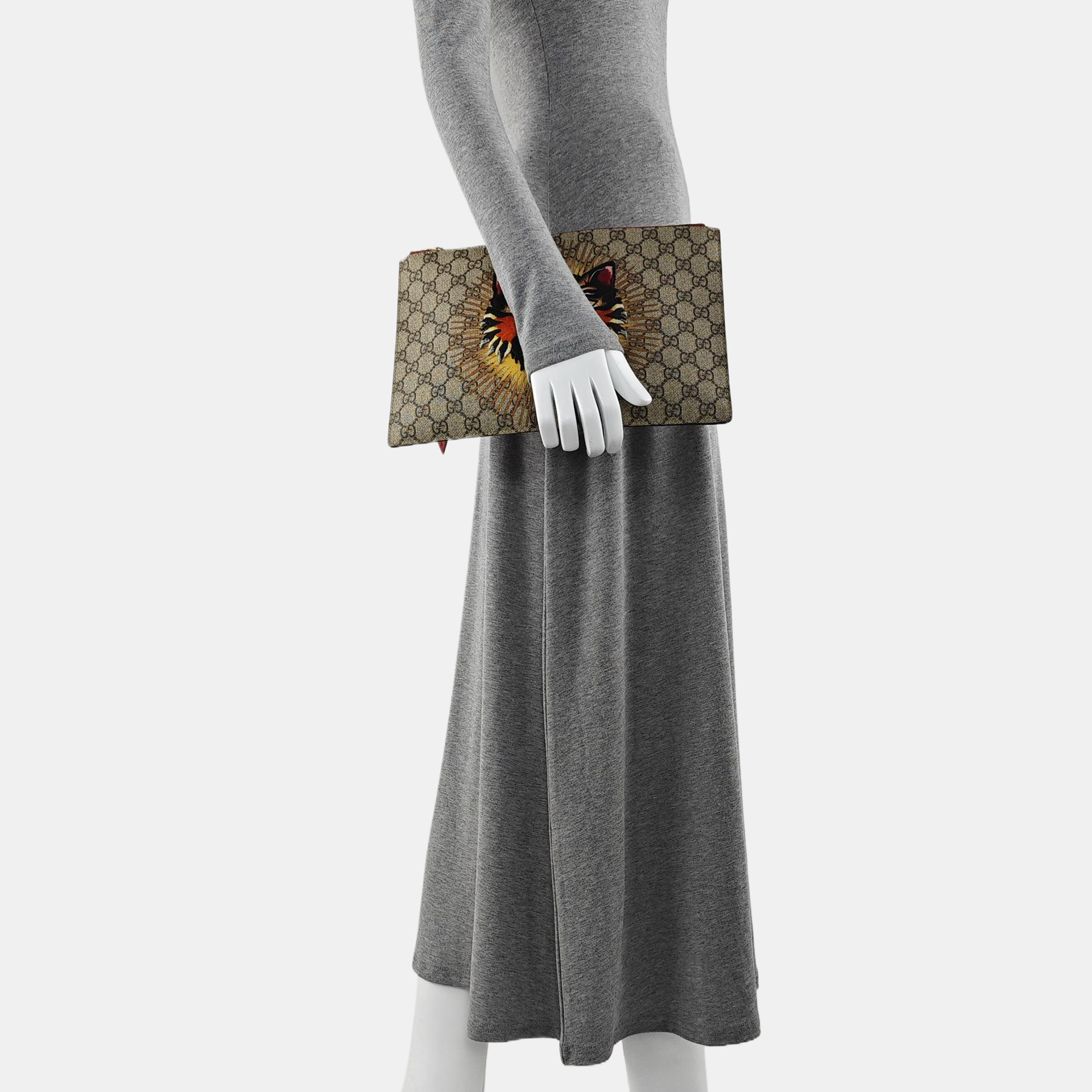 Monogram Canvas Clutch Brown