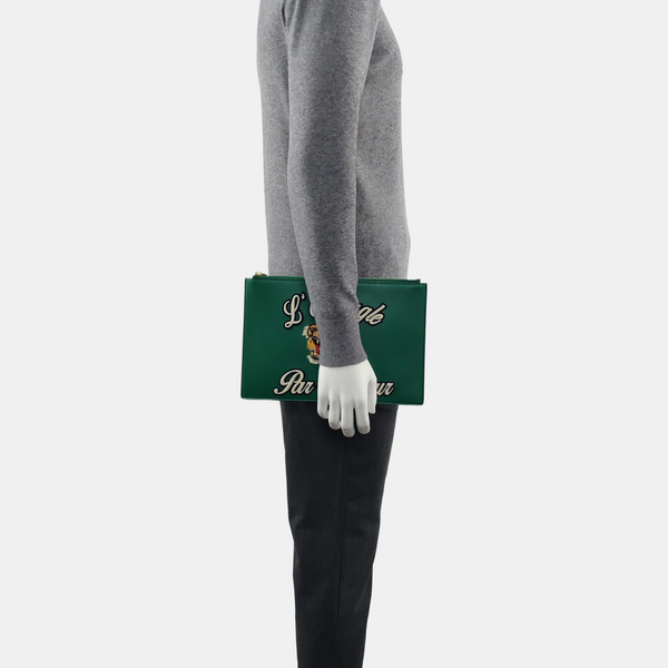 Calfskin Clutch Green