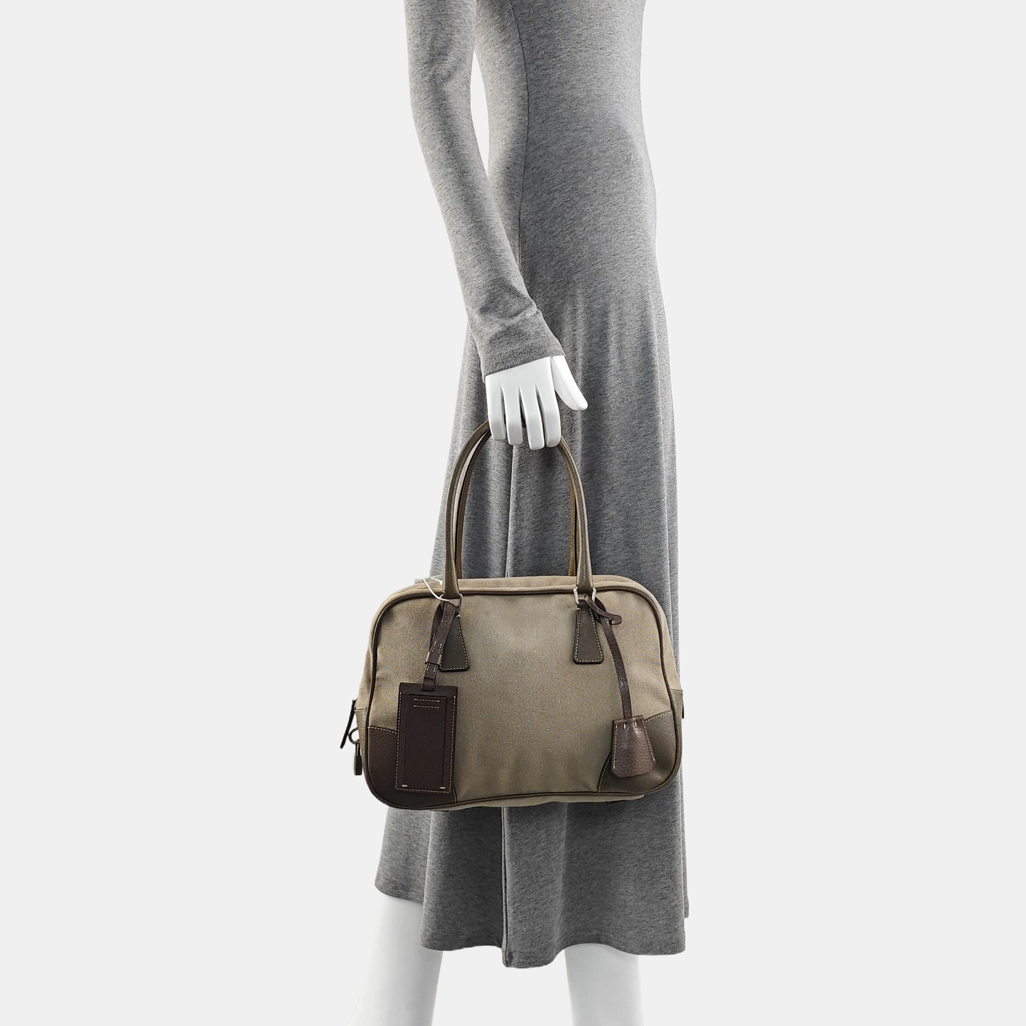 Canvas Top Handle Bag Gray
