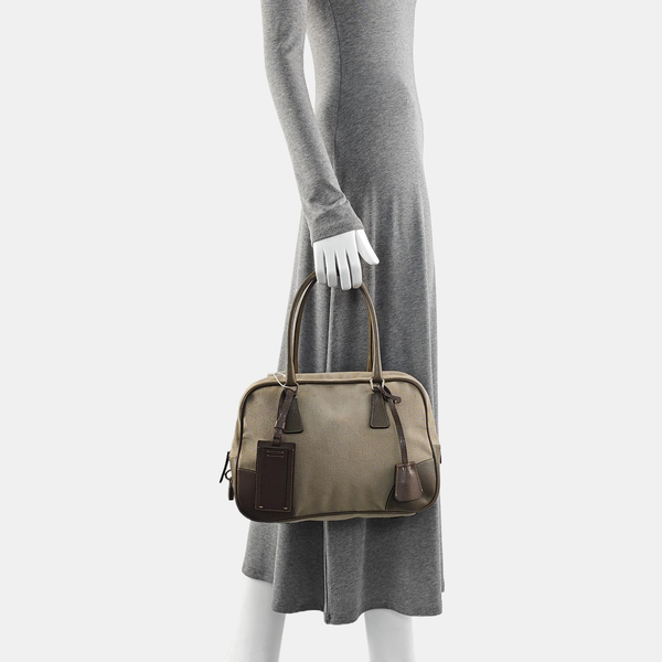 Canvas Top Handle Bag Gray