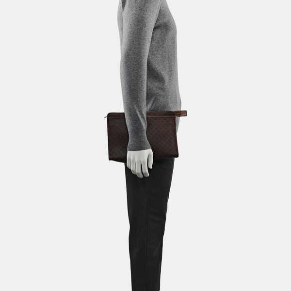 MACADAM CLUTCHES Coated Canvas Brown