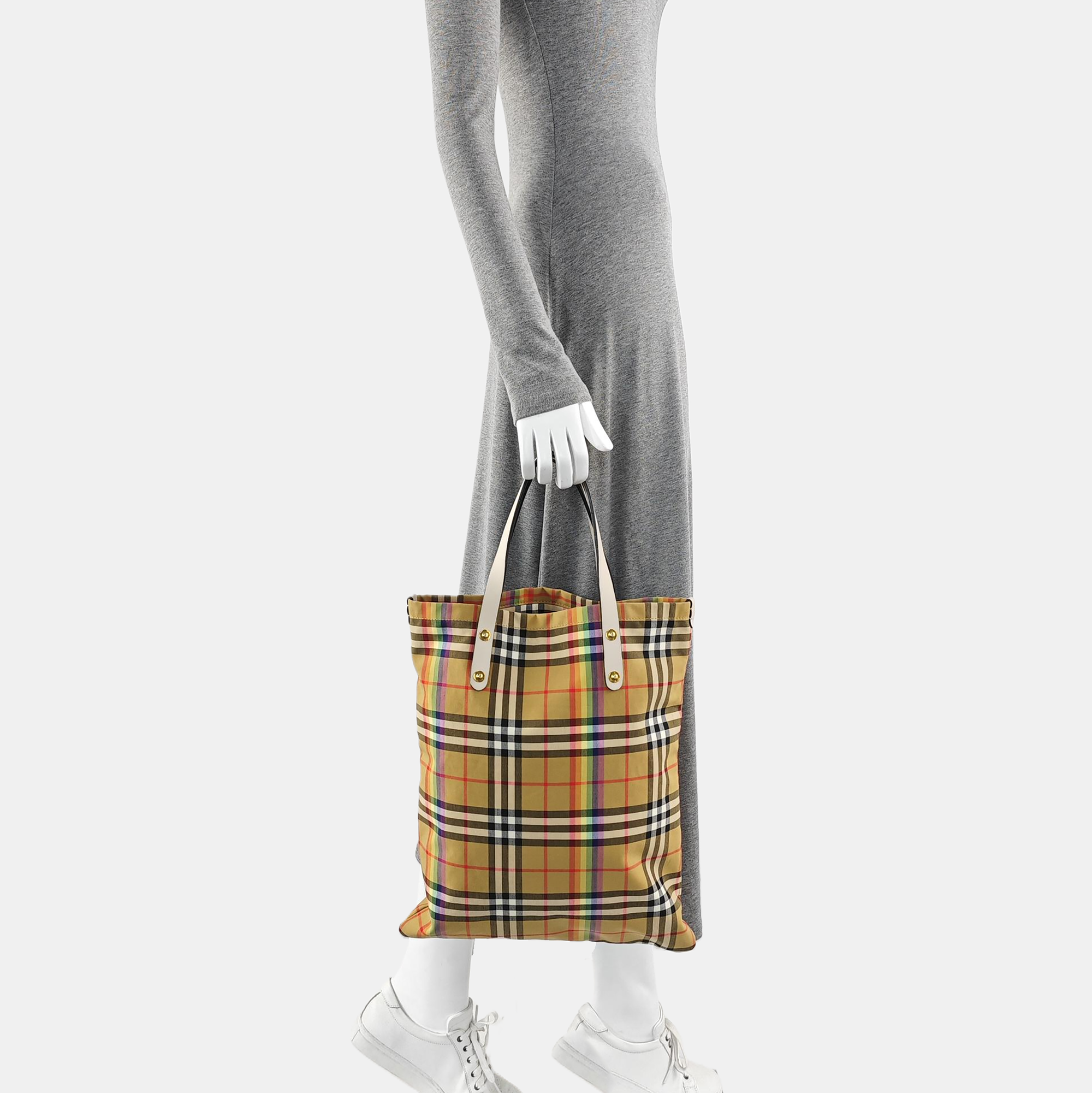 Nylon Tote Bag Beige