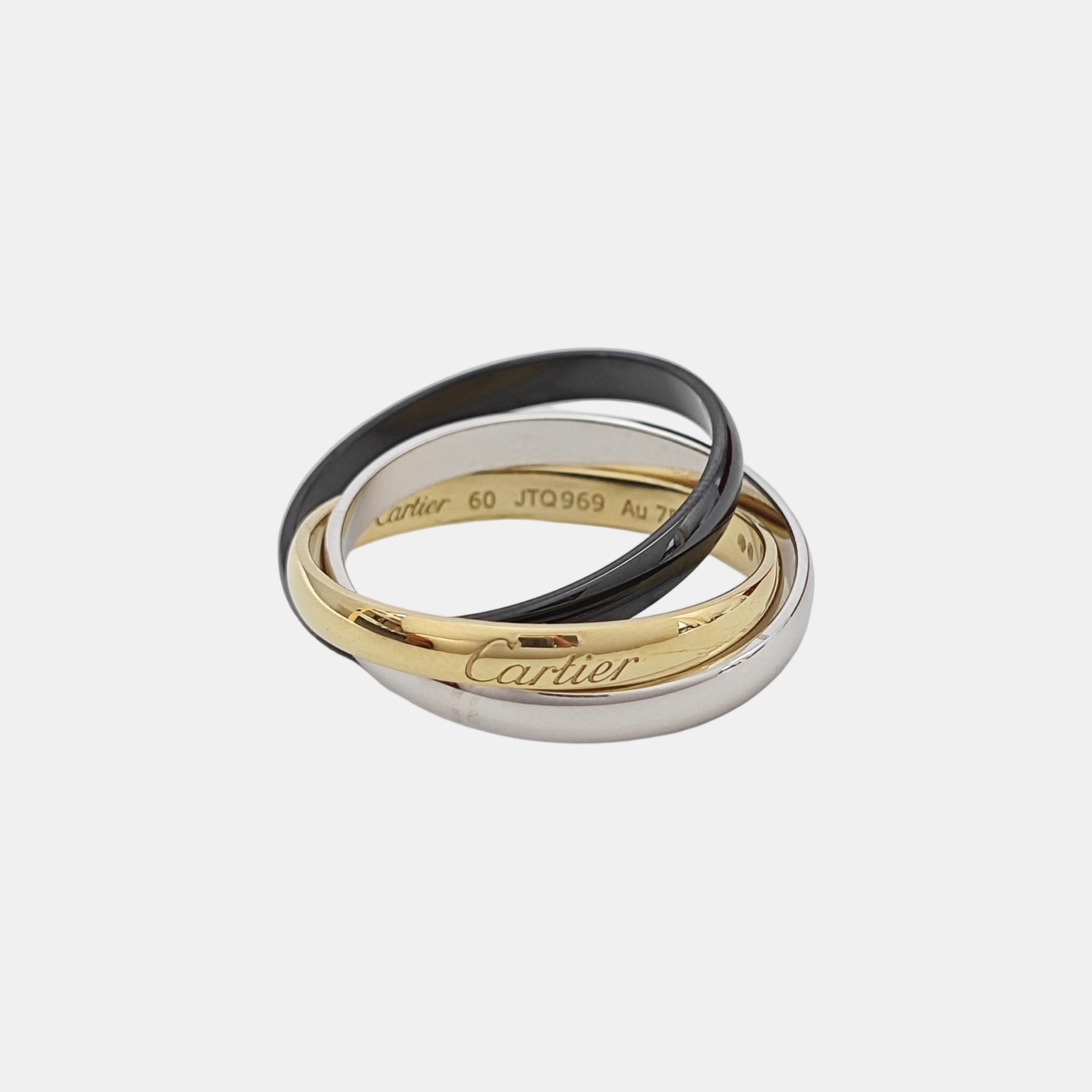 TRINITY 18k White Gold Multicolor Ring EU 60