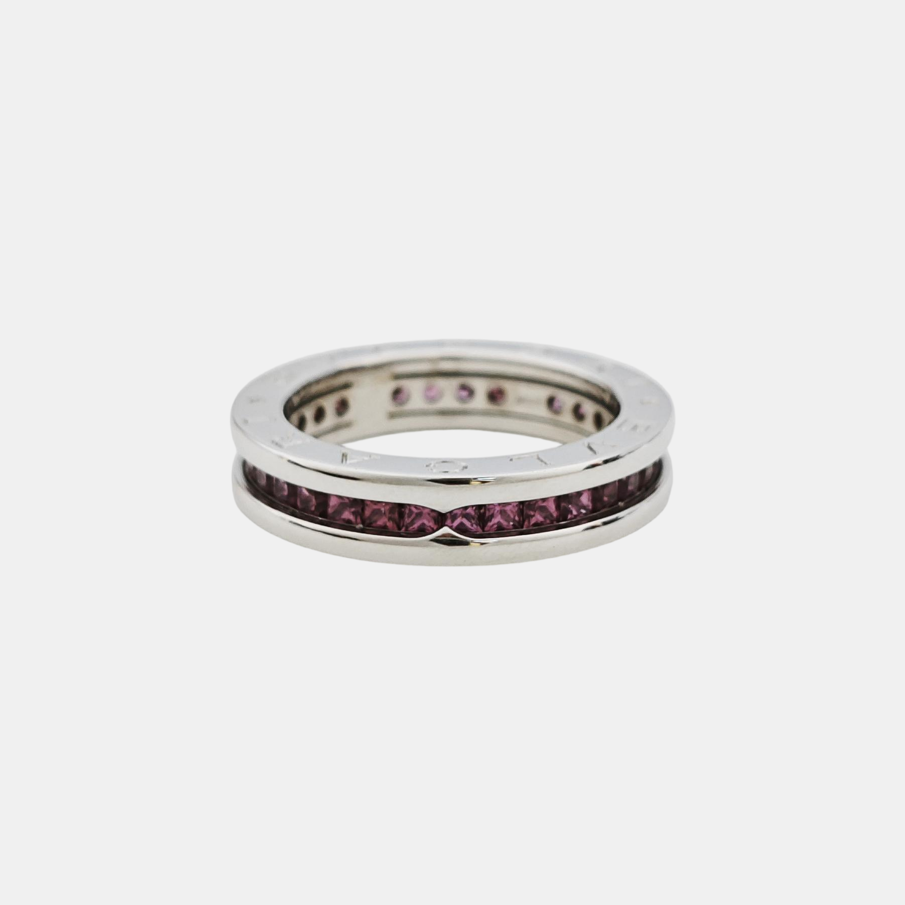 B.ZERO1 18k White Gold Silver Ring EU 54