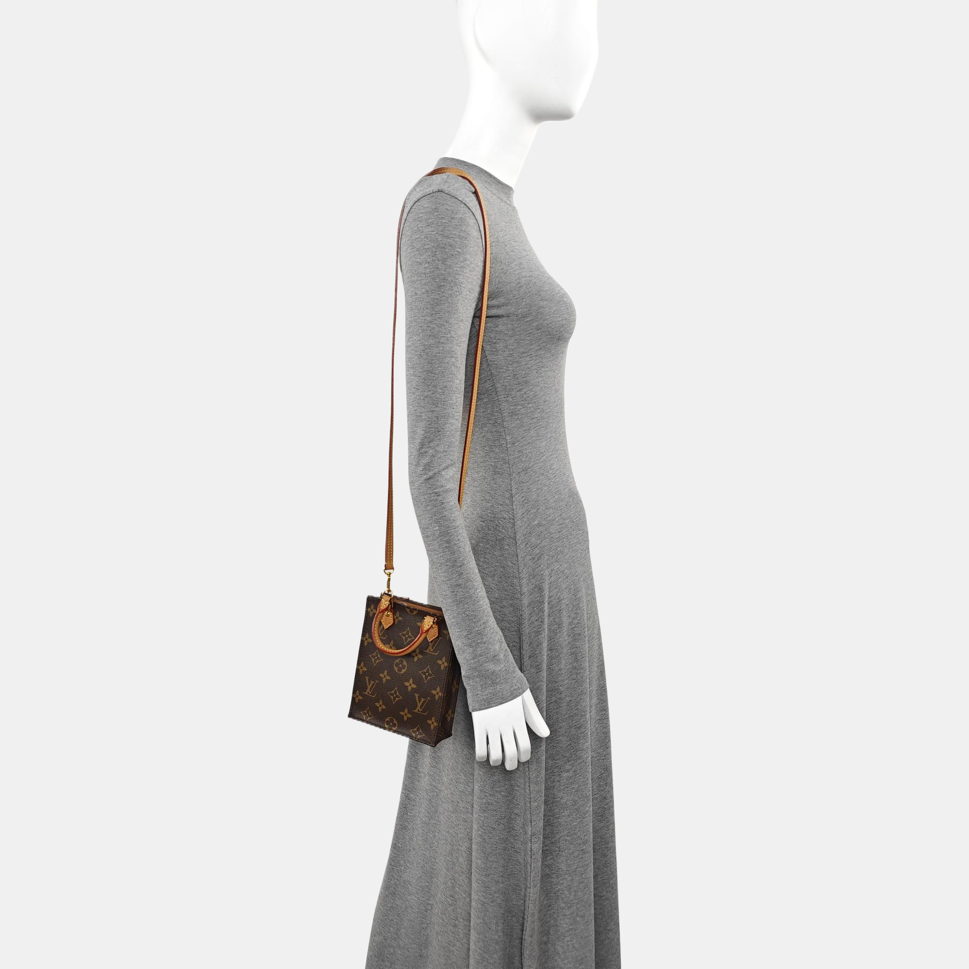 SAC PLAT Mini Monogram Coated Canvas Brown