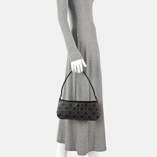 Calfskin Top Handle Bag Black