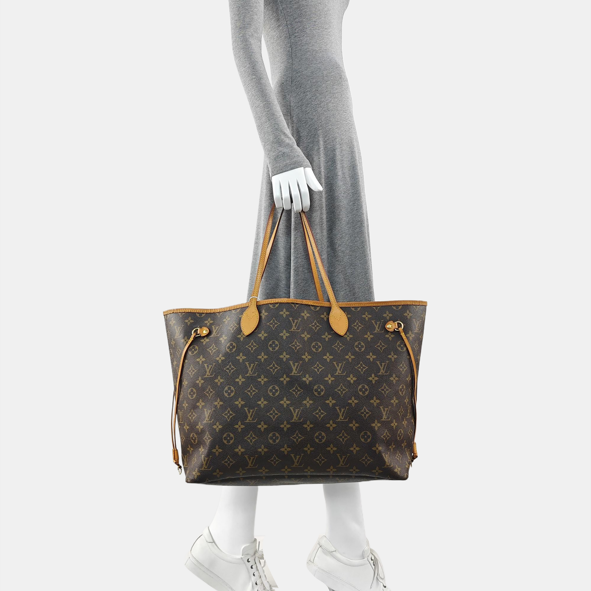 NEVERFULL GM Monogram Coated Canvas Brown