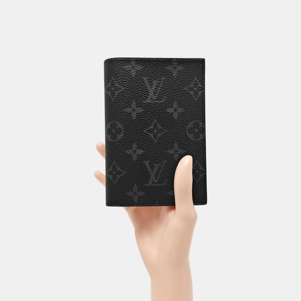 Monogram Coated Canvas Clutch Gray