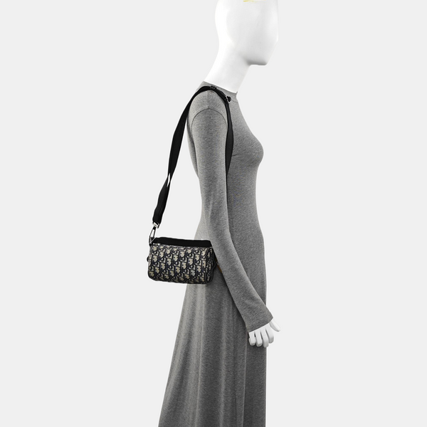 Oblique Canvas Shoulder Bag Beige