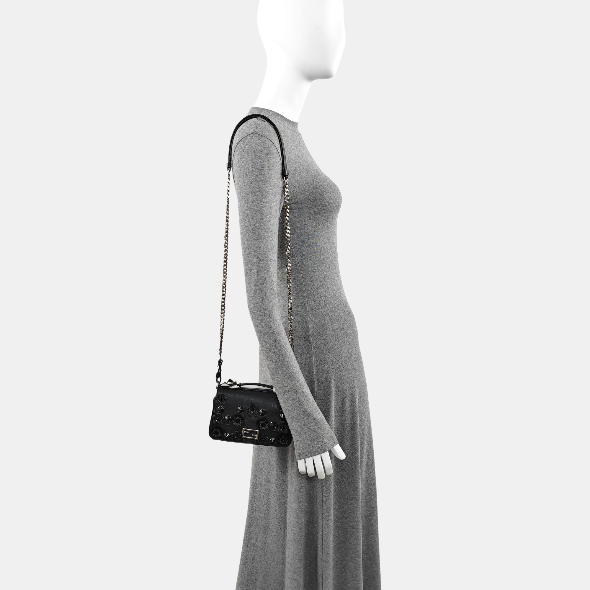 Calfskin Shoulder Bag Black