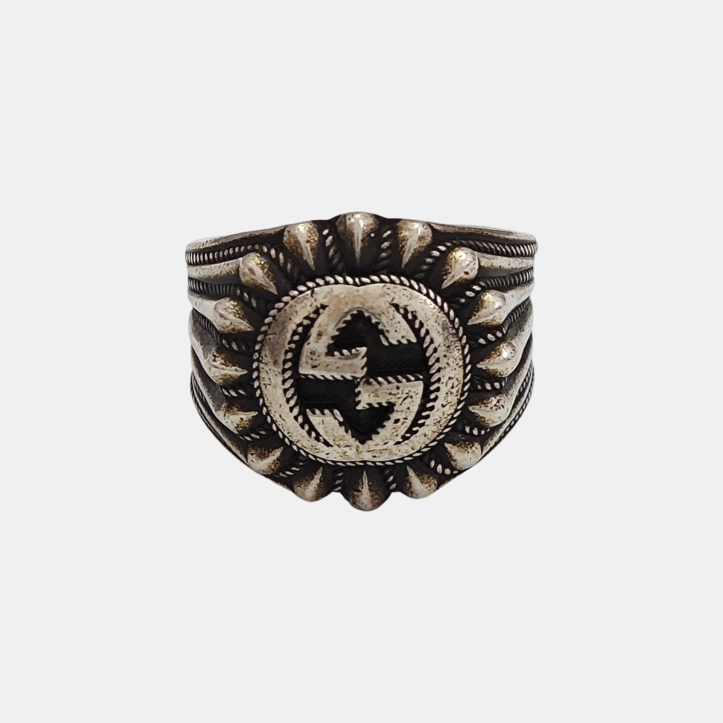 Interlocking G 925 Sterling Silver Ring HK 22
