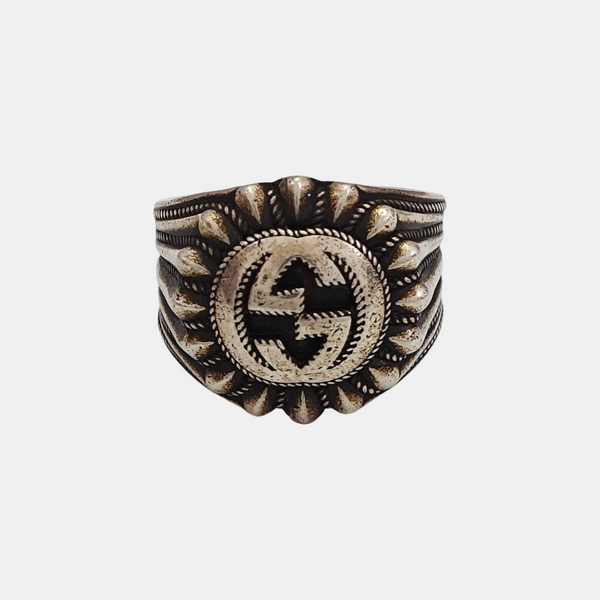 Interlocking G 925 Sterling Silver Ring HK 22