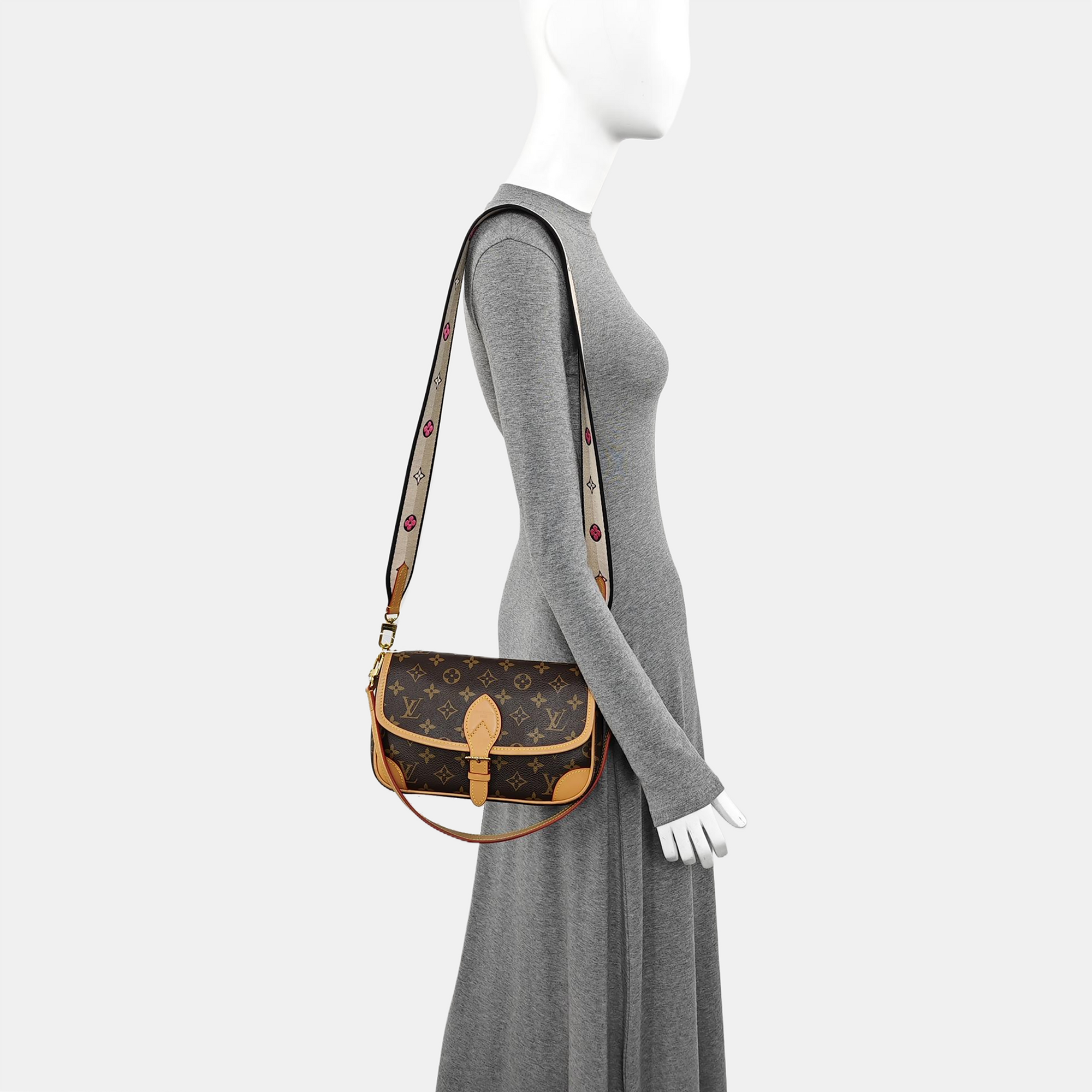 DIANE Monogram Coated Canvas Brown