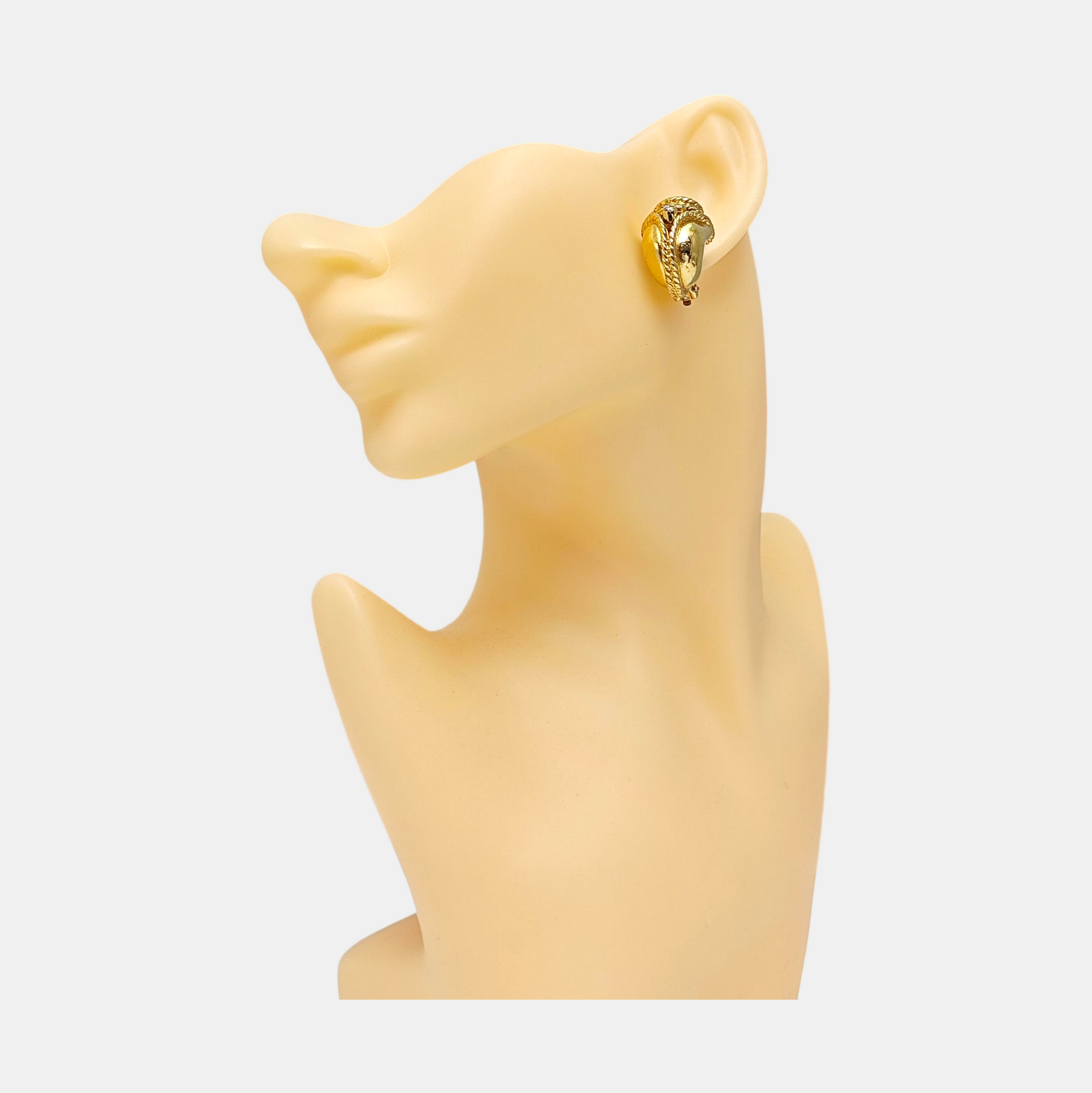 Metal Gold Clip On Earrings
