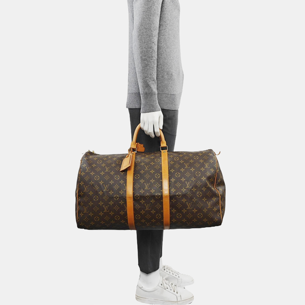SAC SOUPLE 55 Monogram Coated Canvas Brown