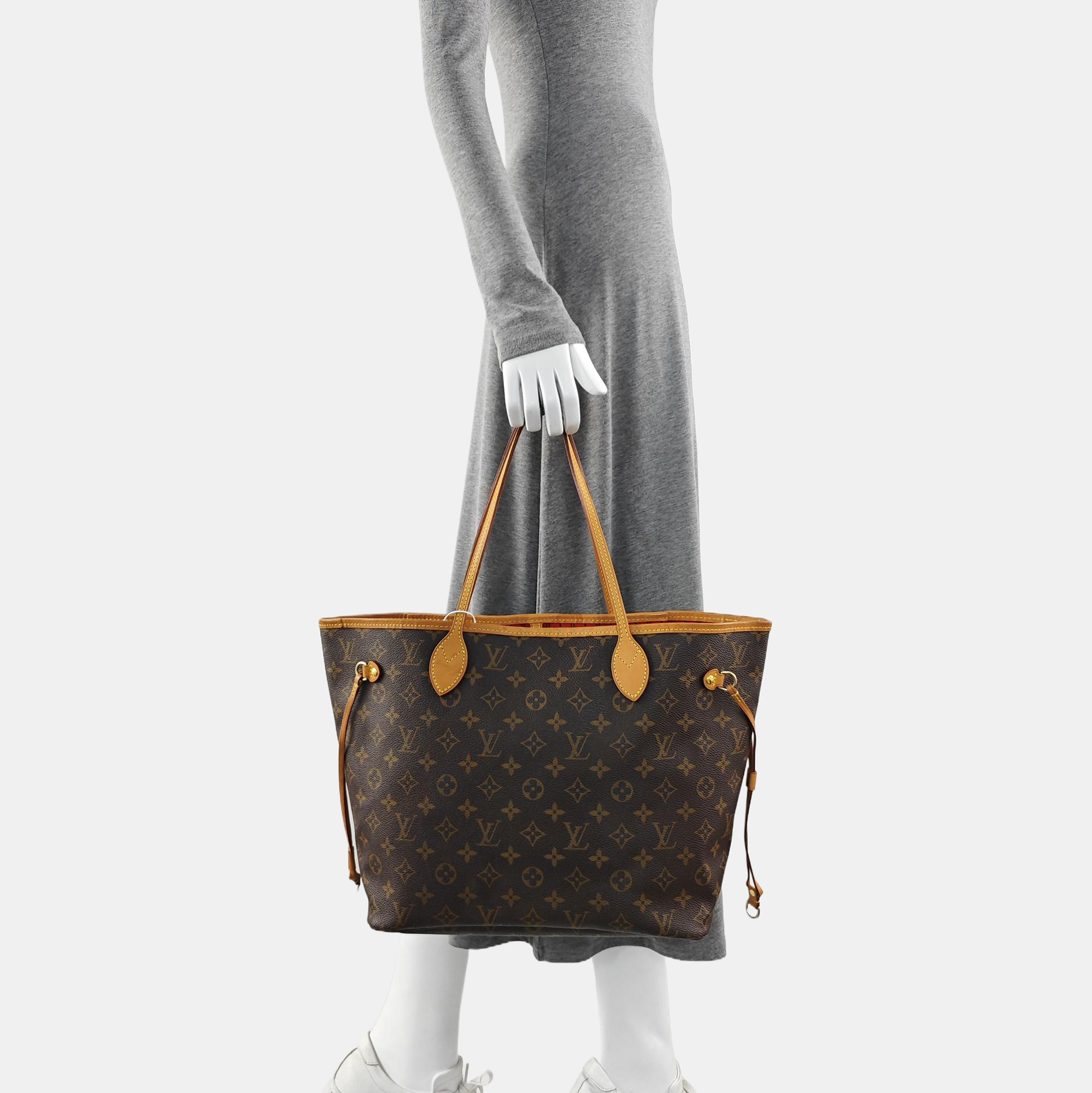 NEVERFULL MM Monogram Coated Canvas Brown