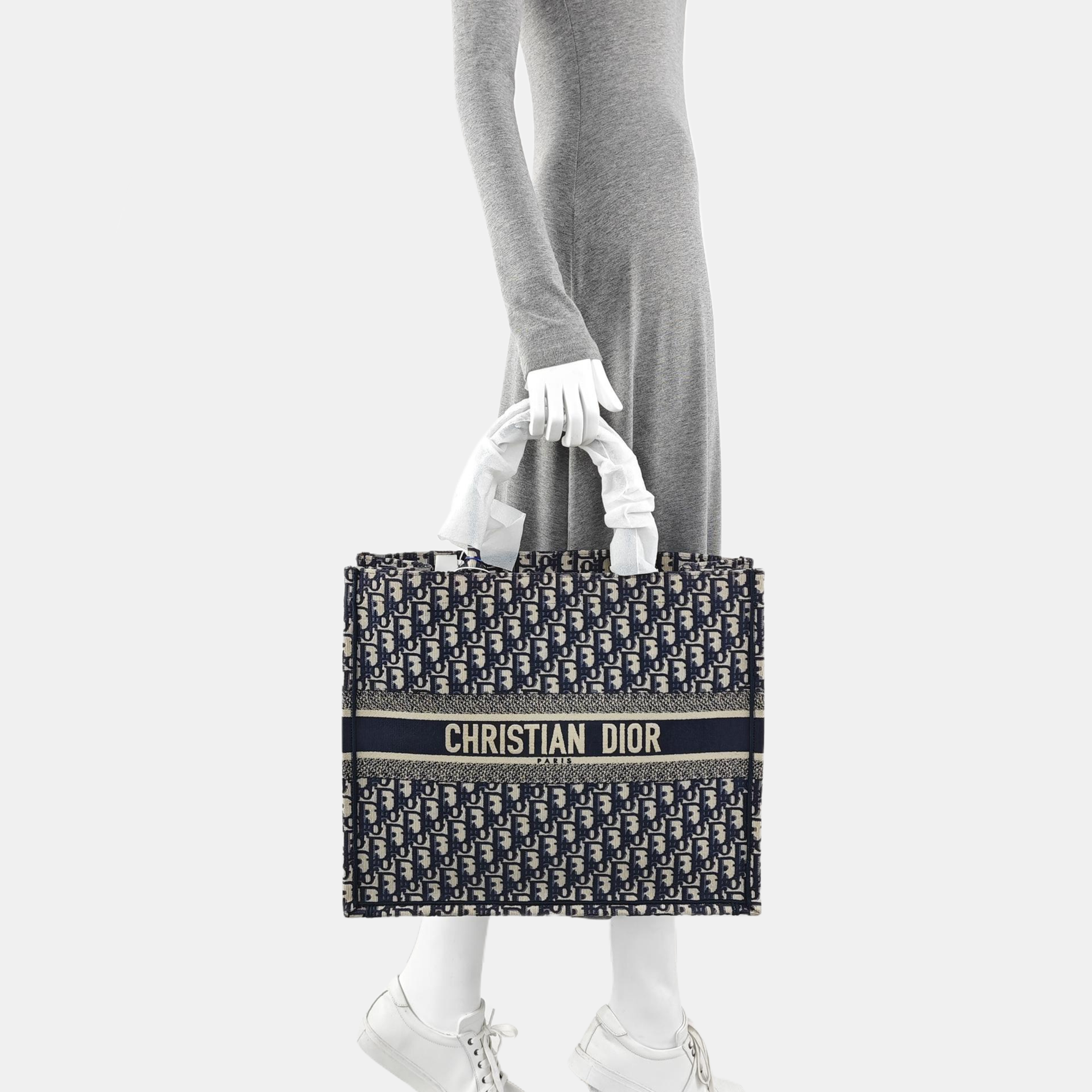 Book Tote Large Oblique Canvas Blue