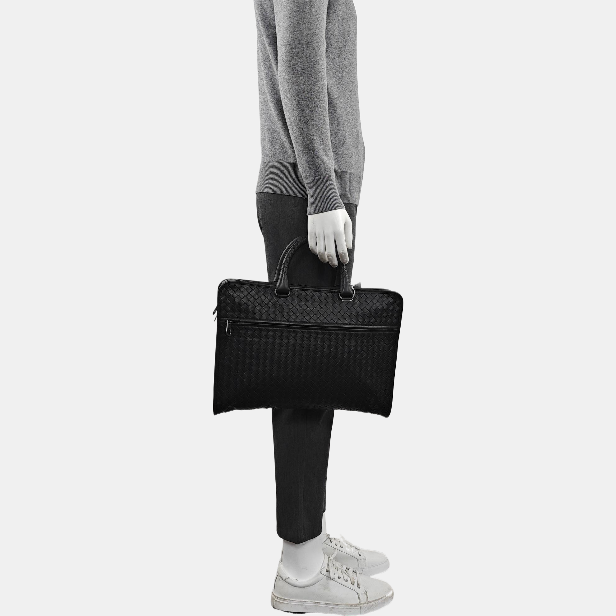 Calfskin Top Handle Bag Black