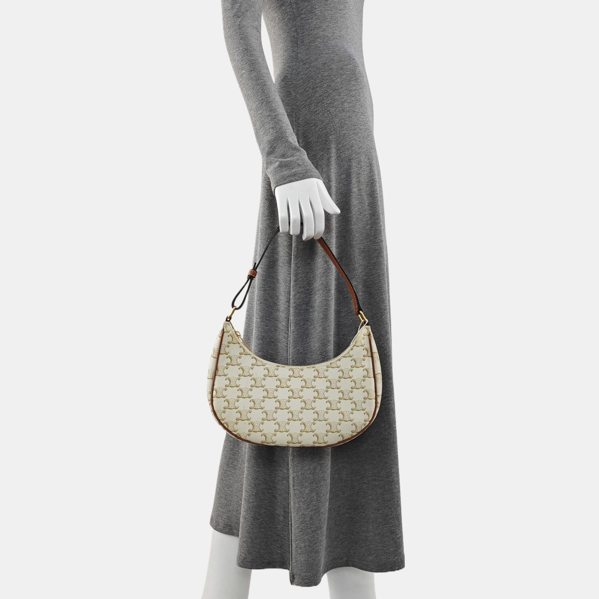 Authenticated pre-owned  AVA Coated Canvas Beige - Top Handle Bag at Looply