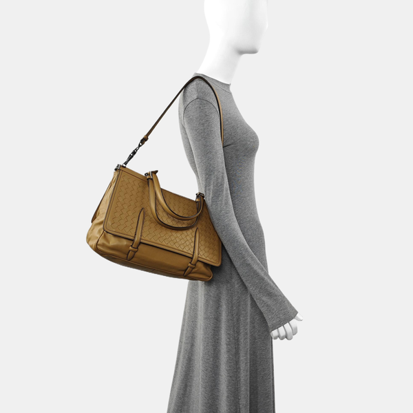 Lambskin Shoulder Bag Brown
