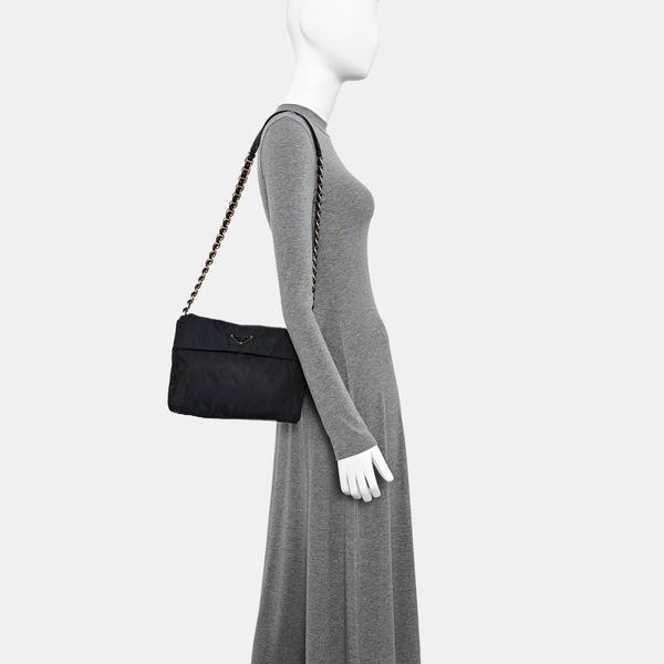 Nylon Shoulder Bag Black