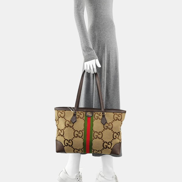 Monogram Canvas Tote Bag Medium Brown