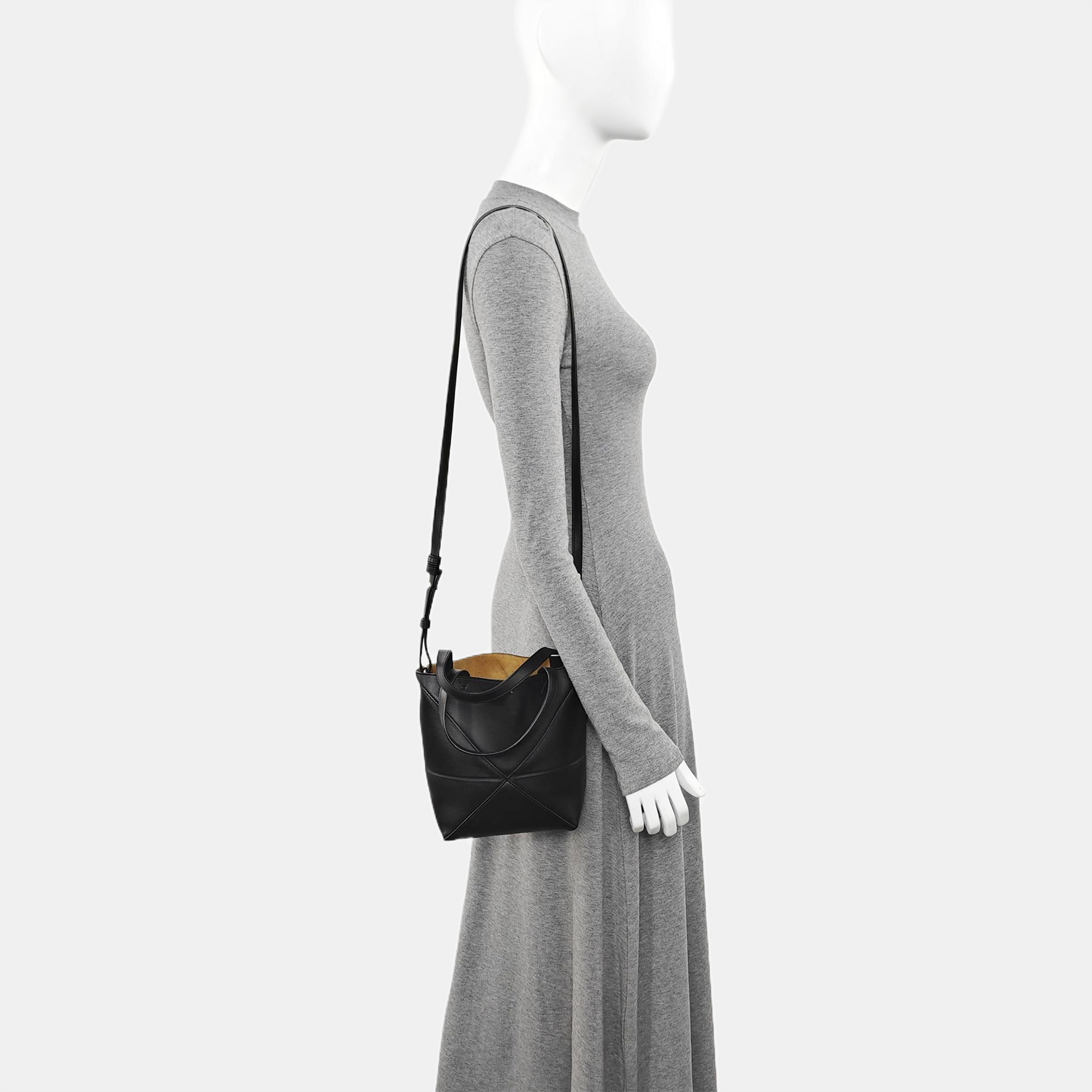 Puzzle Fold Mini Calfskin Black