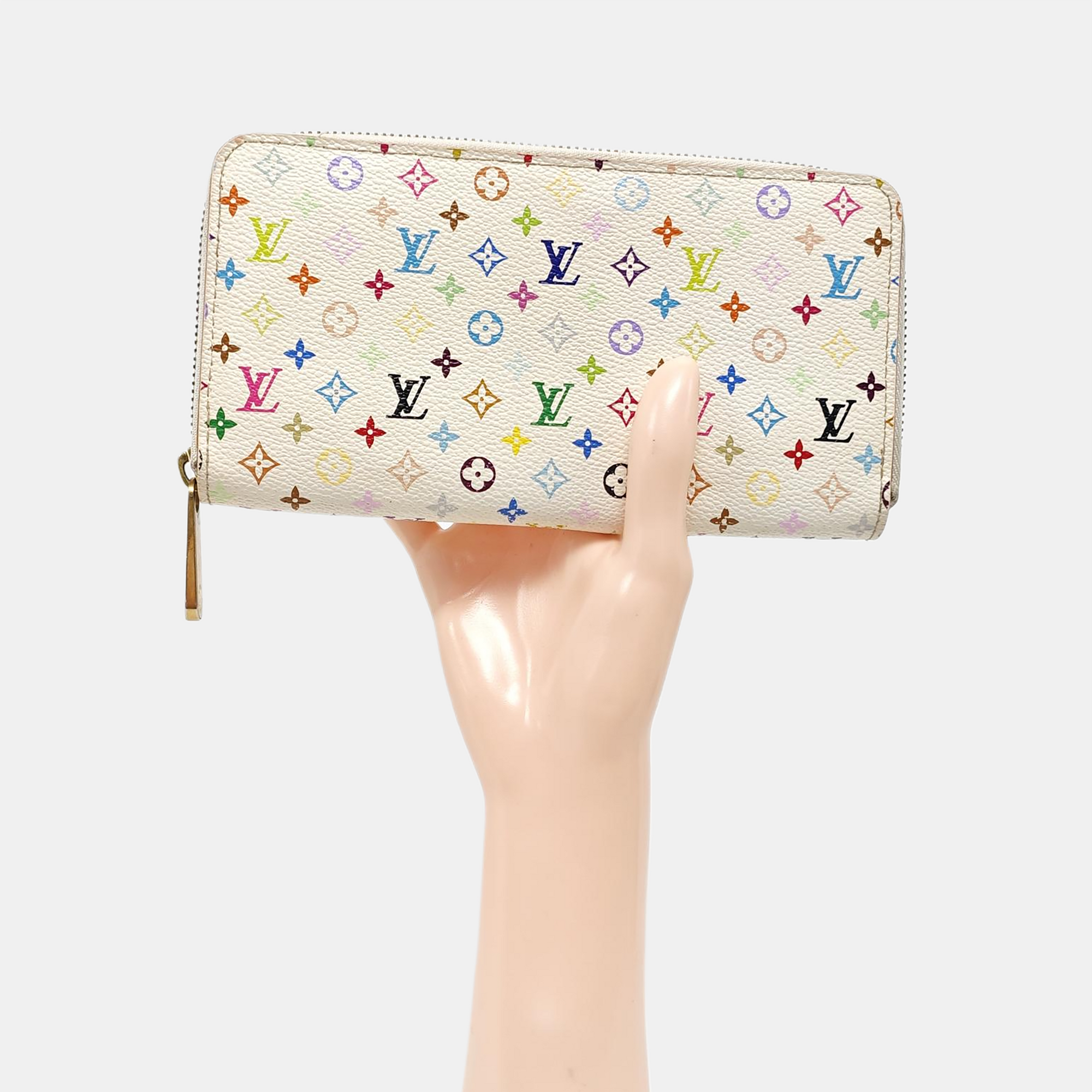 LV × TM ZIPPY Monogram Coated Canvas White Wallet